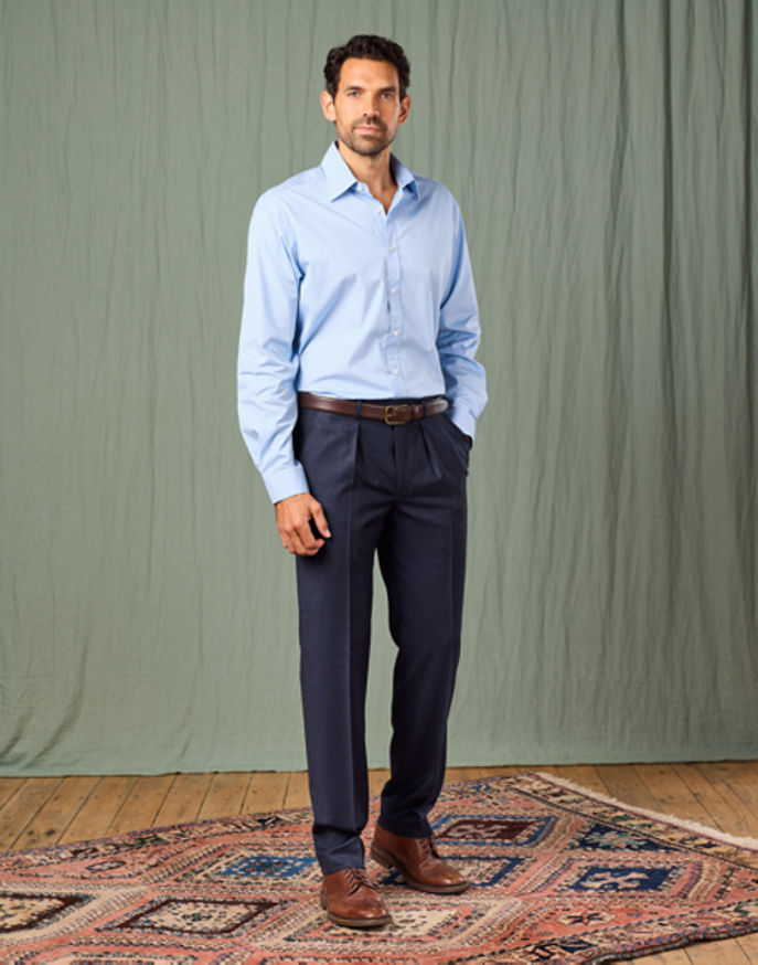 Flannel Trousers - Navy