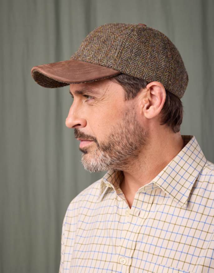 Peak Cap - Green/Brown Tweed