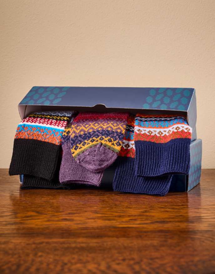 Sock Gift Box - Fair Isle