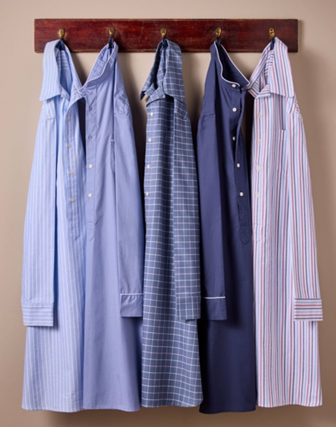 Nightshirt - Blue/White Stripe (brushed)
