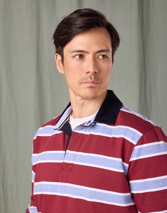 Rugby Shirt - Burgundy/Sky