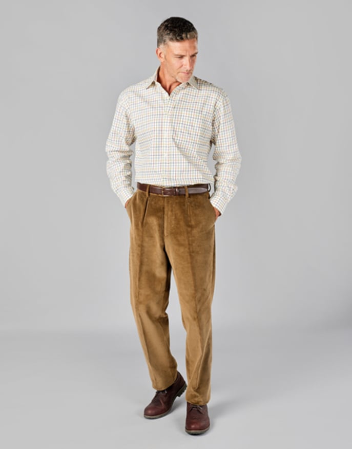 Corduroy Trousers - Khaki | Joseph Turner