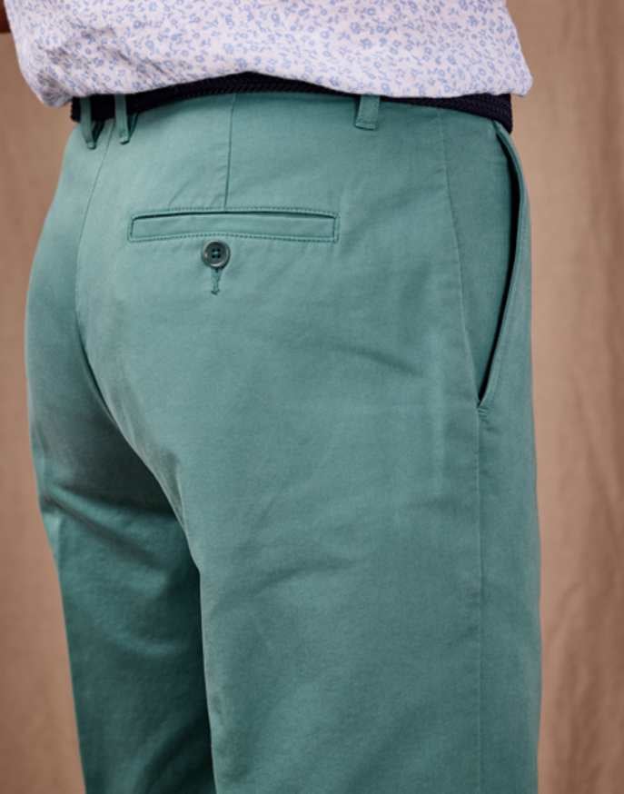 Flat Front Chinos - Sea Green