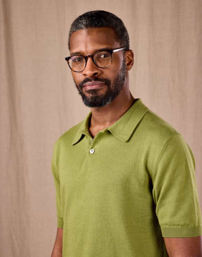 Cotton Knitted Polo - Olive