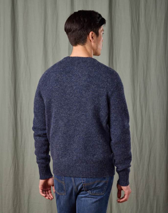 Shetland Crew Neck Jumper- Denim