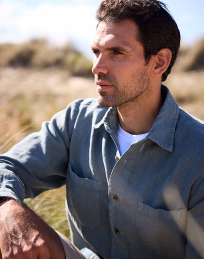 Linen Overshirt - Blue