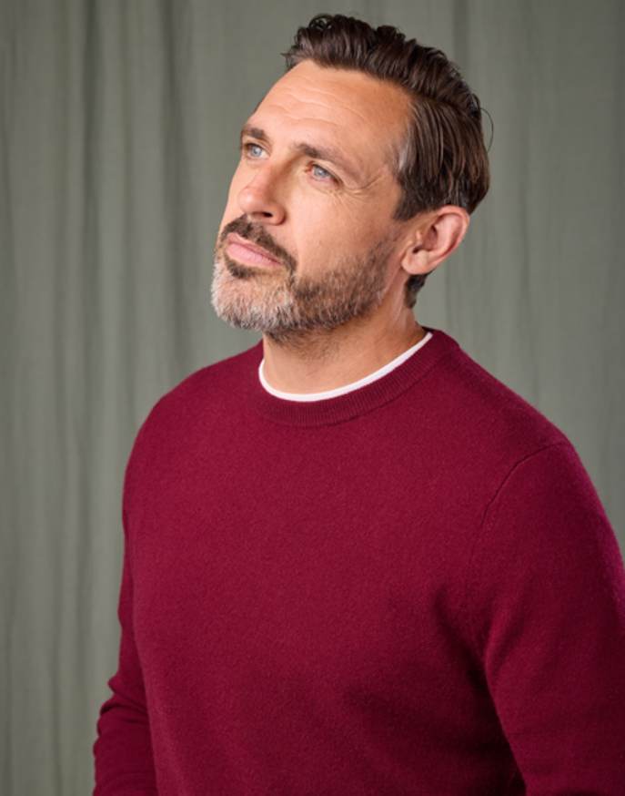 Cashmere Crew Neck Jumper - Burgundy