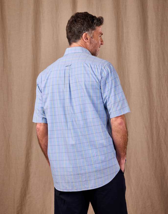 Summer Check Shirt Short Sleeve - Blue Check