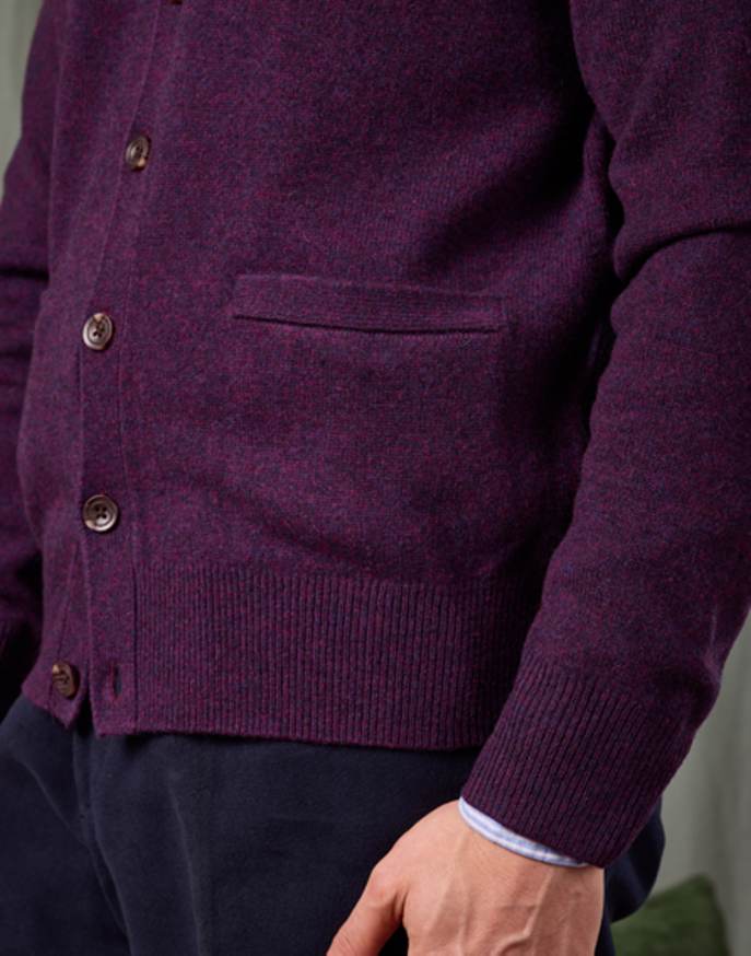 Lambswool Cardigan - Blackberry