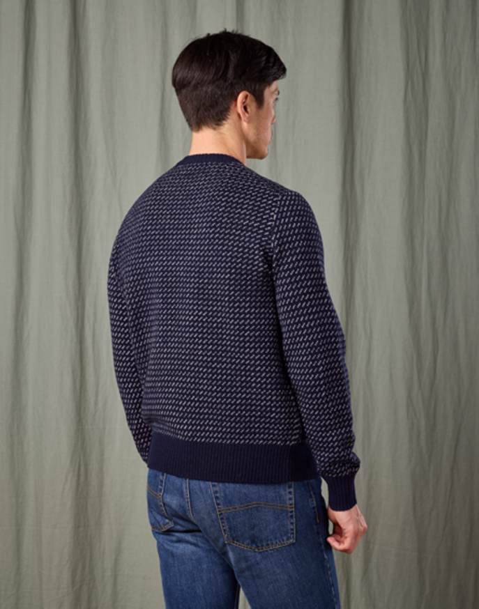 Nordic Crew Neck Jumper - Navy