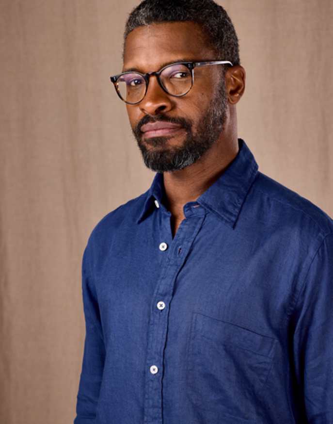 Linen Shirt Long Sleeve - Atlantic