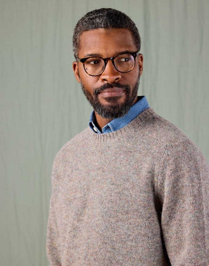Shetland Crew Neck Jumper - Cobble