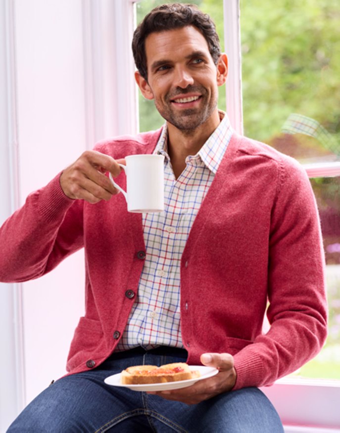 Lambswool Cardigan - Rose