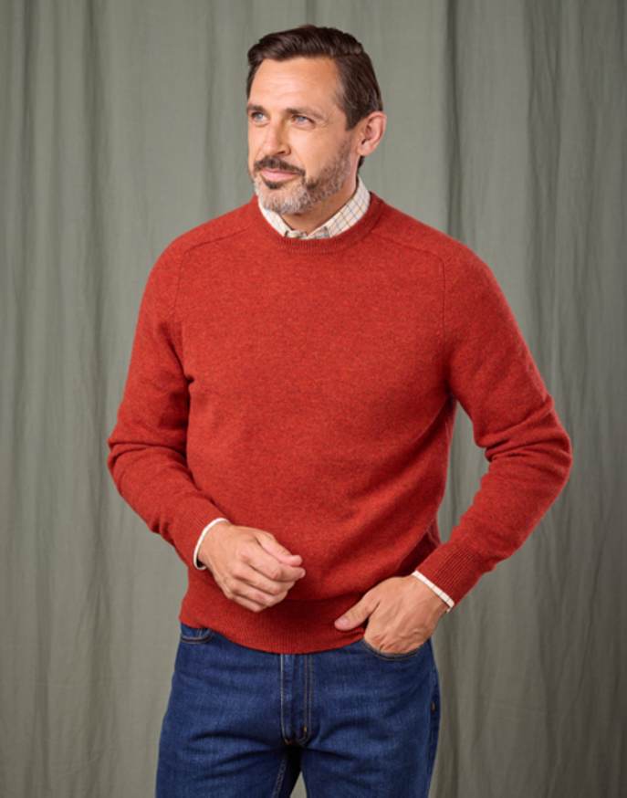 Lambswool Crew Neck Jumper - Orange