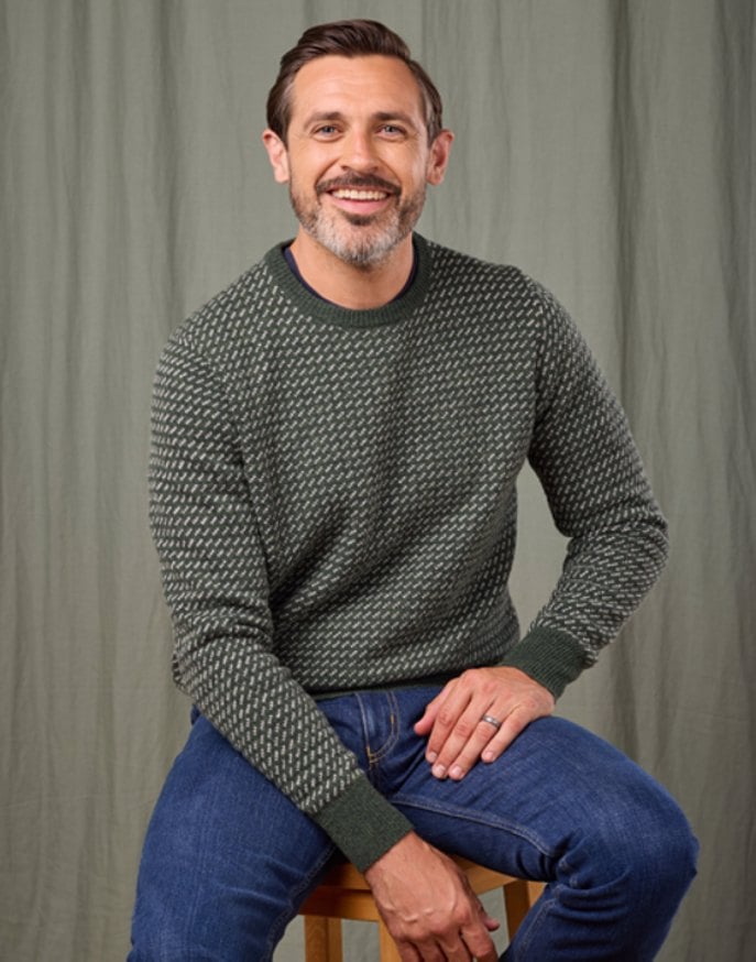 Nordic Crew Neck Jumper - Green