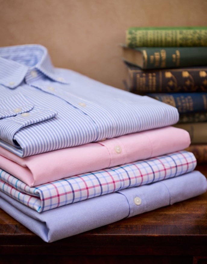 Button Down Oxford Shirt - Magenta/Blue Check