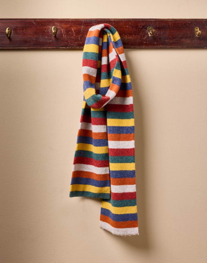 Striped Merino Scarf - Yellow