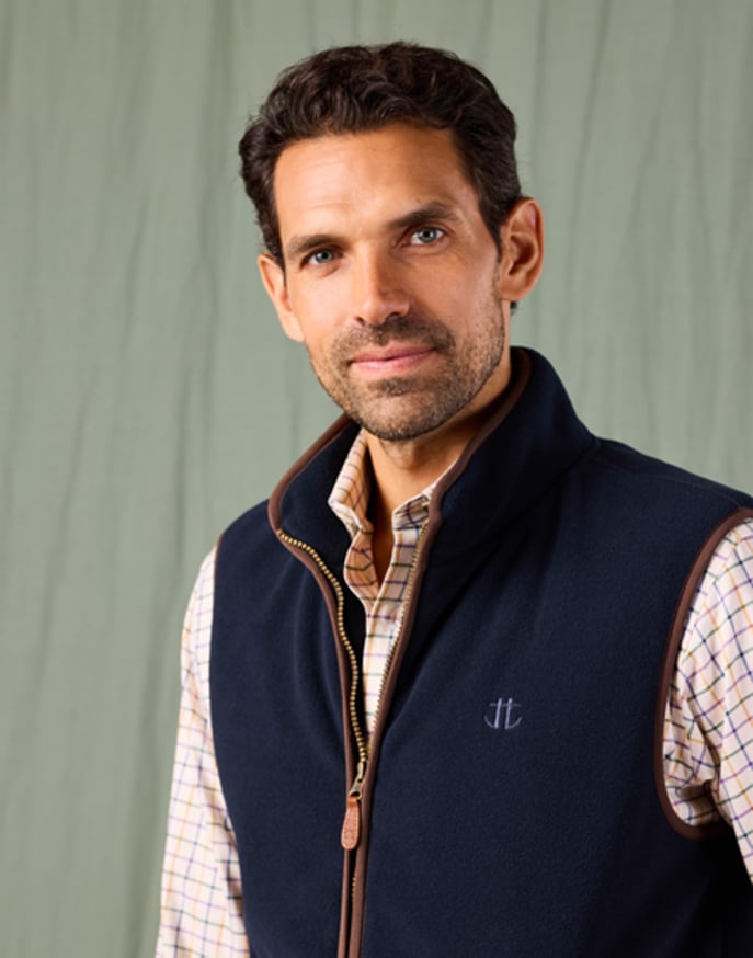 Fleece Gilet - Navy | Joseph Turner