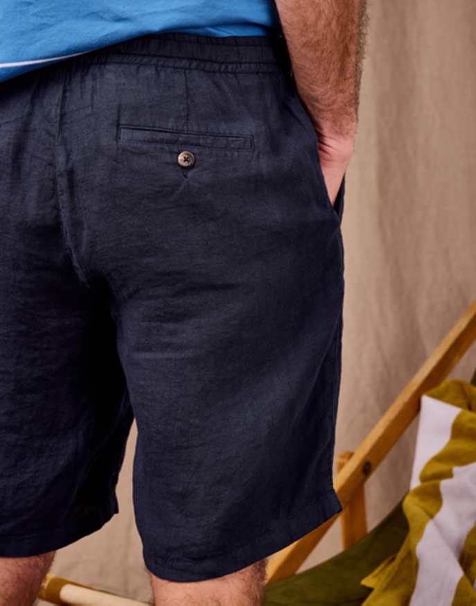 Casual Linen Shorts - Navy