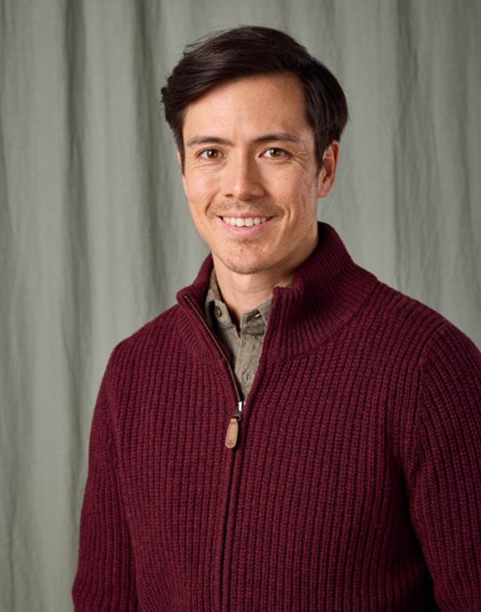 Lambswool Whitby Zip Cardigan - Burgundy