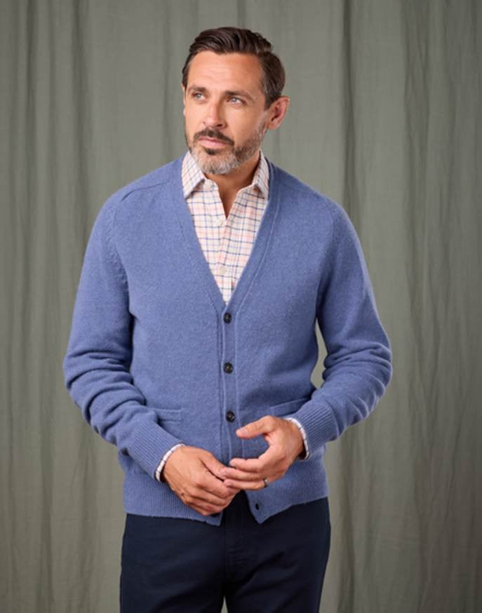 Lambswool Cardigan - Blue