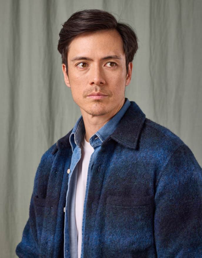 Wool Overshirt - Navy/Blue Check