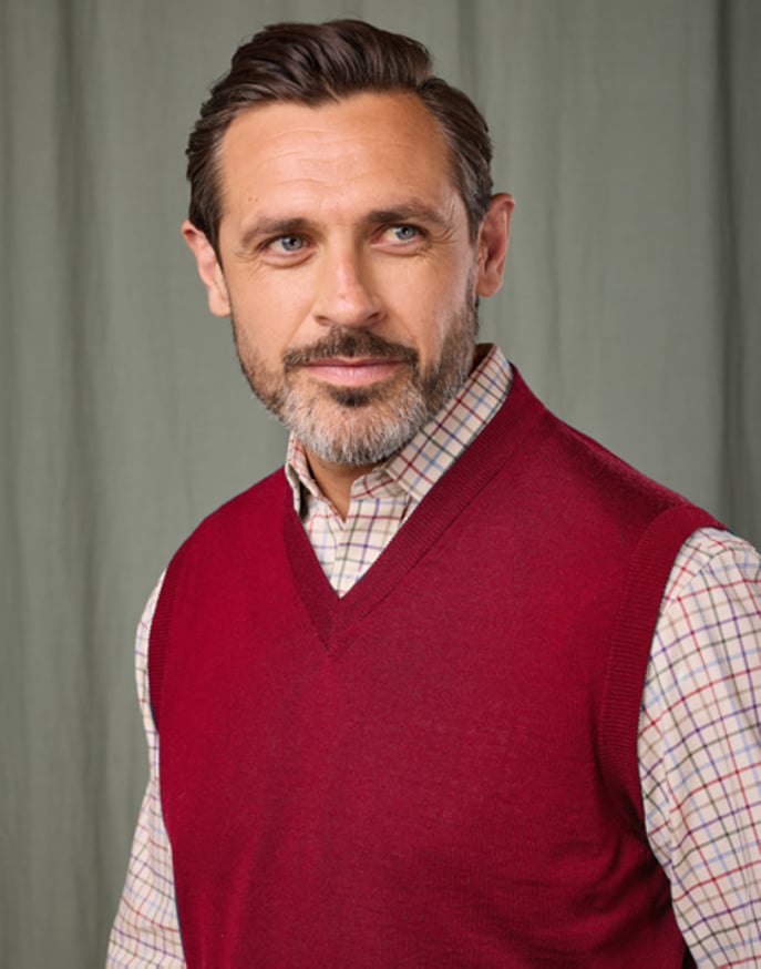 Merino Sleeveless Jumper - Burgundy