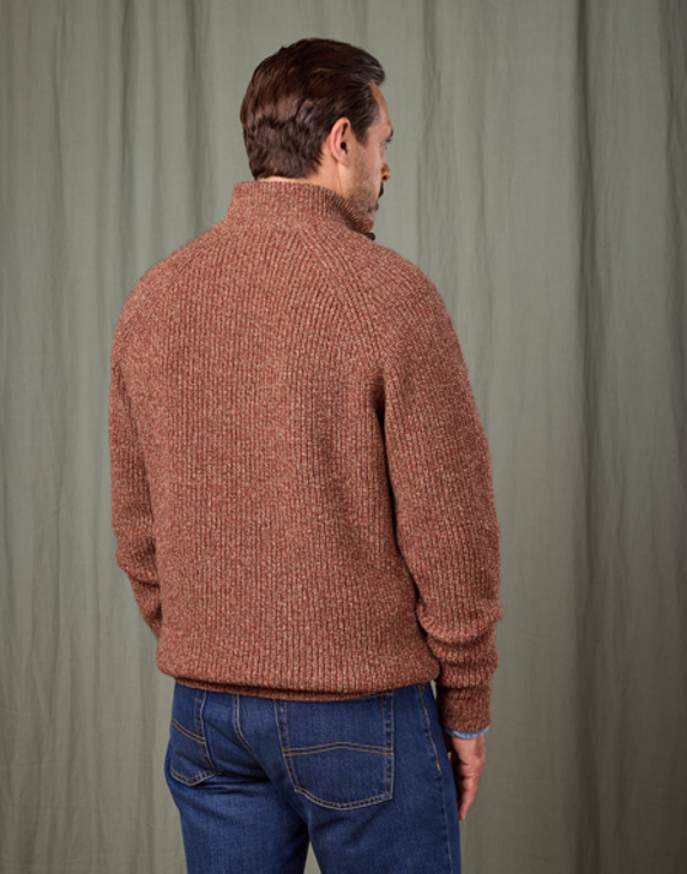 Yak Button Neck - Red/Brown