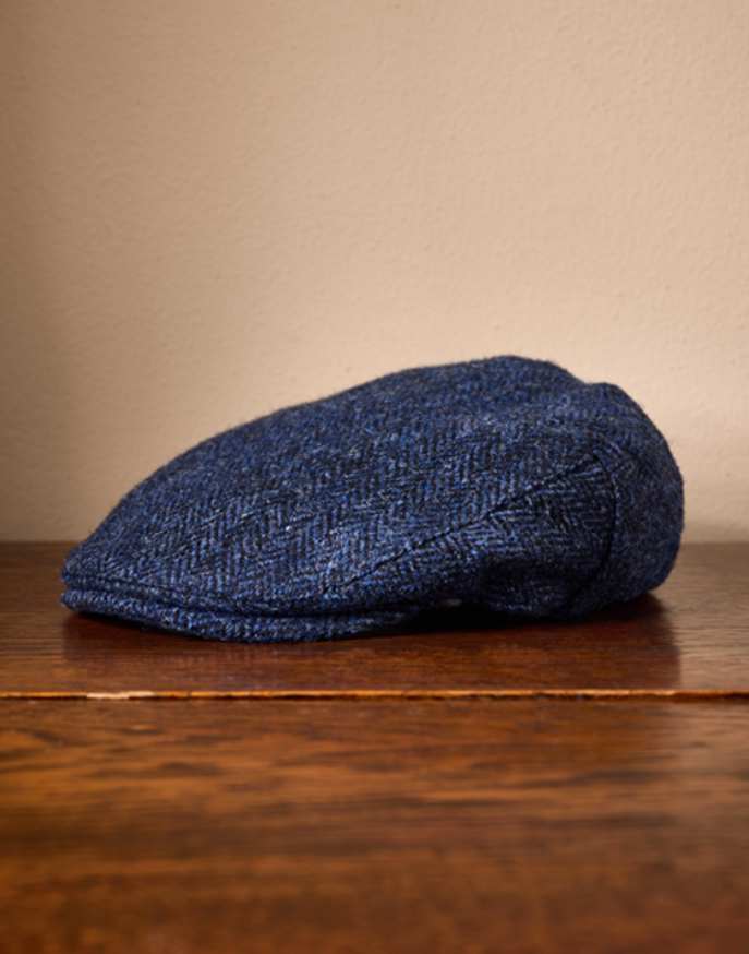 Harris Tweed Flat Cap - Blue