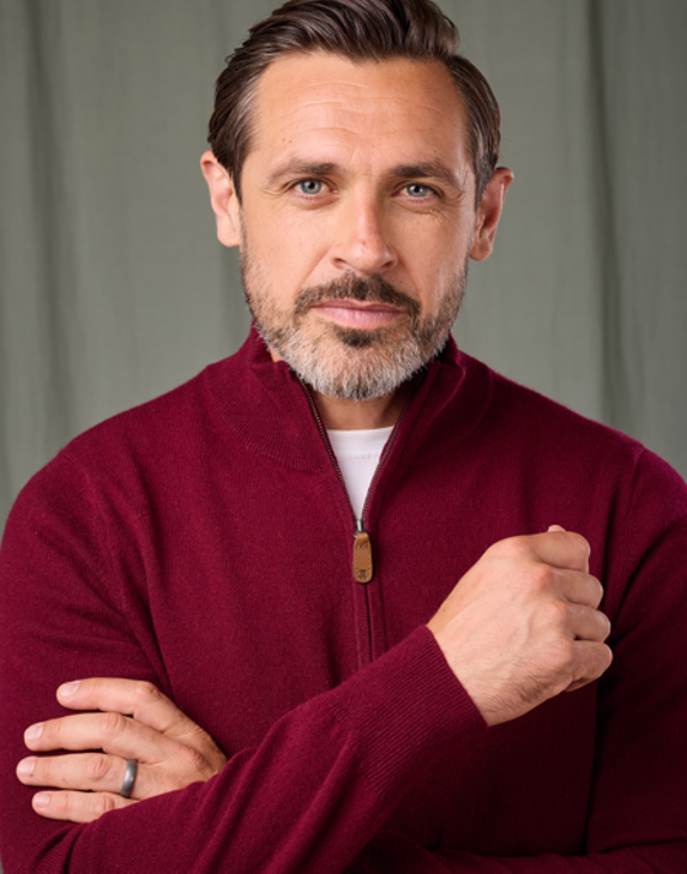 Cashmere Half Zip - Burgundy