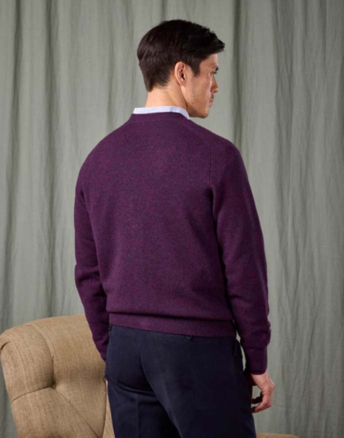 Lambswool Cardigan - Blackberry