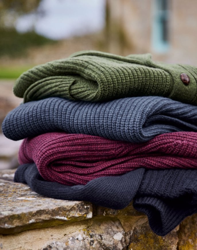 Lambswool Whitby Zip Cardigan - Green