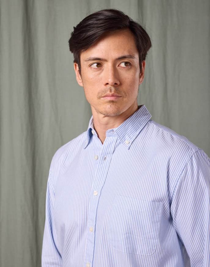 Button Down Oxford Shirt - Blue Stripe