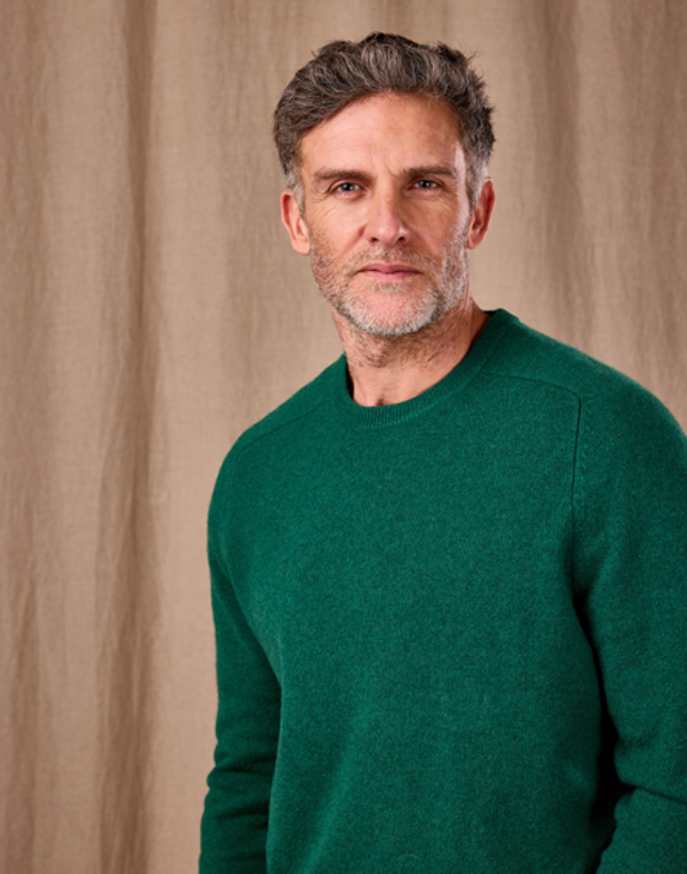 Lambswool Crew Neck Jumper - Green