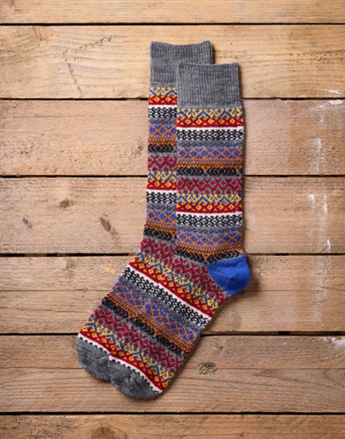 Fair Isle Socks - Grey