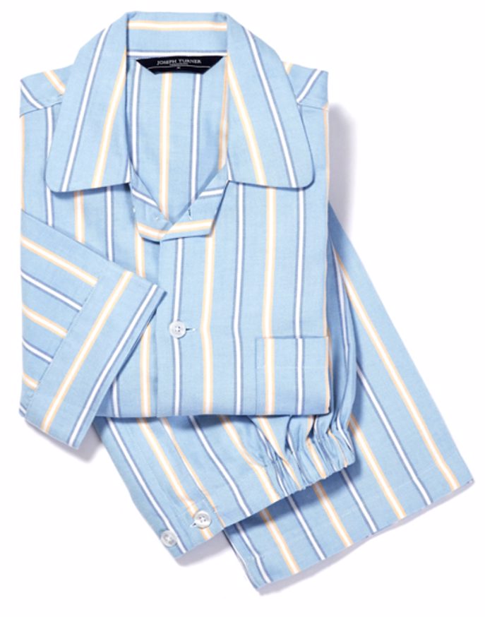 Pyjamas - Blue/Yellow Stripe (brushed)