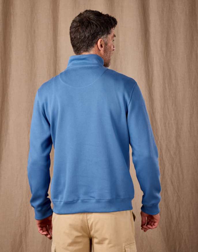 Half Zip Jersey Sweatshirt - Blue