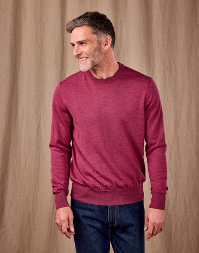 Merino Crew Neck Jumper - Dusty Rose