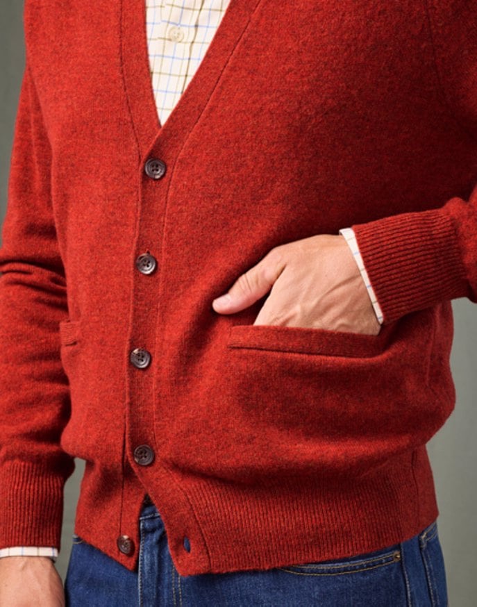 Lambswool Cardigan - Orange