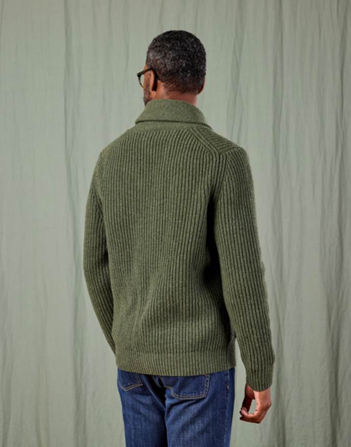 Whitby Shawl Collar Cardigan - Green
