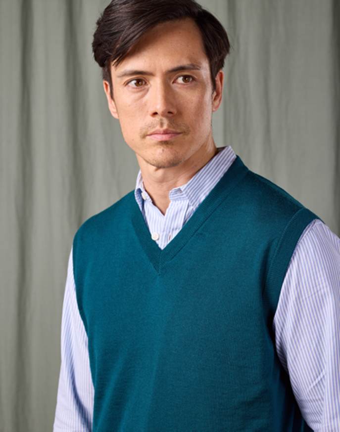 Merino Sleeveless Jumper - Teal