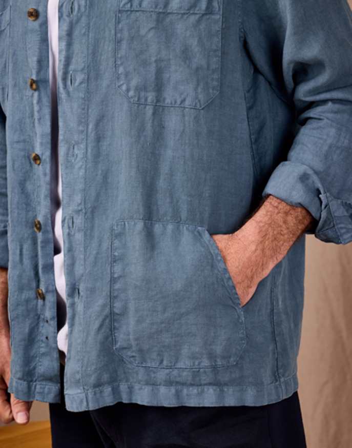 Linen Overshirt - Blue