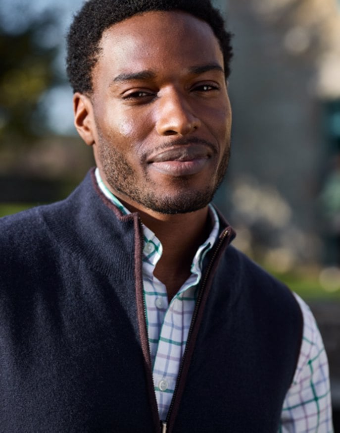 Reversible Merino Gilet - Navy/Green