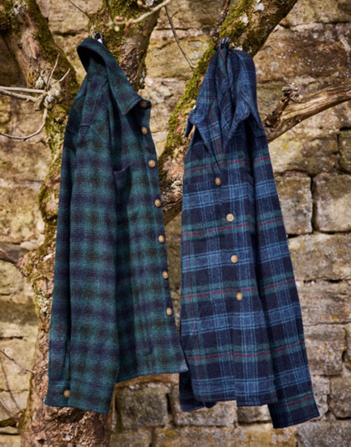 Wool Overshirt - Teal/Navy