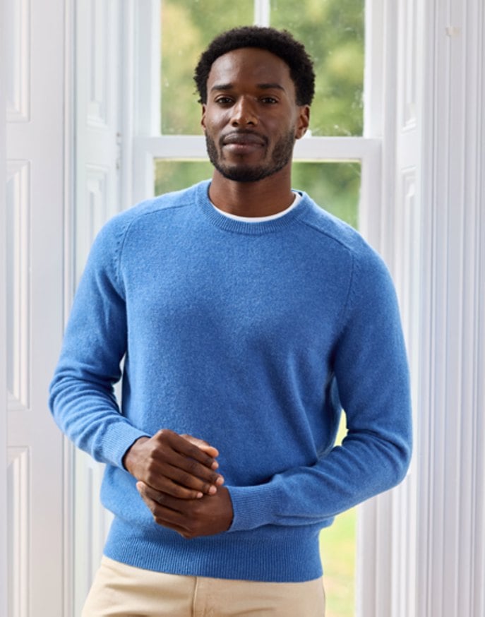 Lambswool Crew Neck Jumper - Cobalt