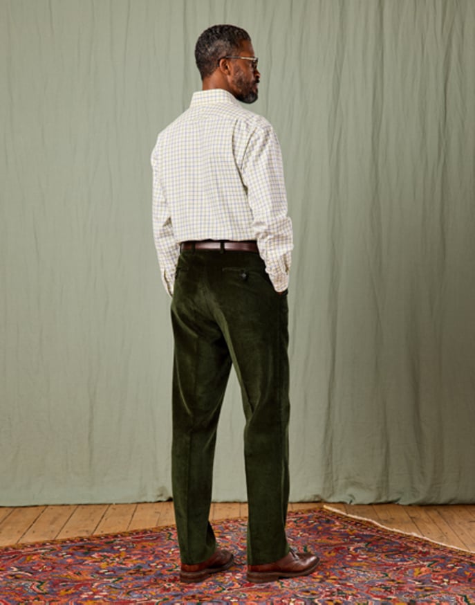 Corduroy Trousers - Dark Green | Joseph Turner