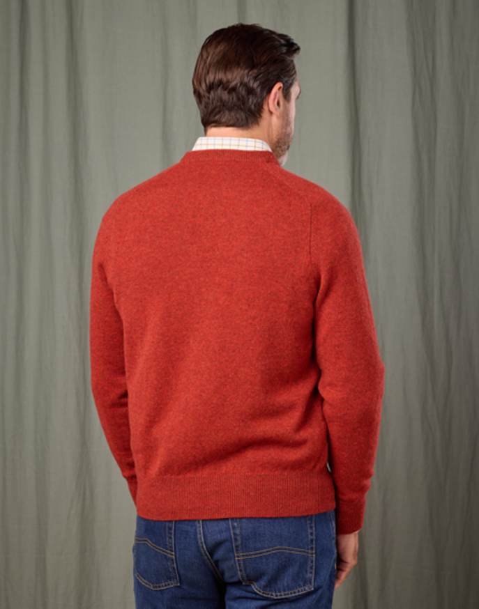 Lambswool Crew Neck Jumper - Orange