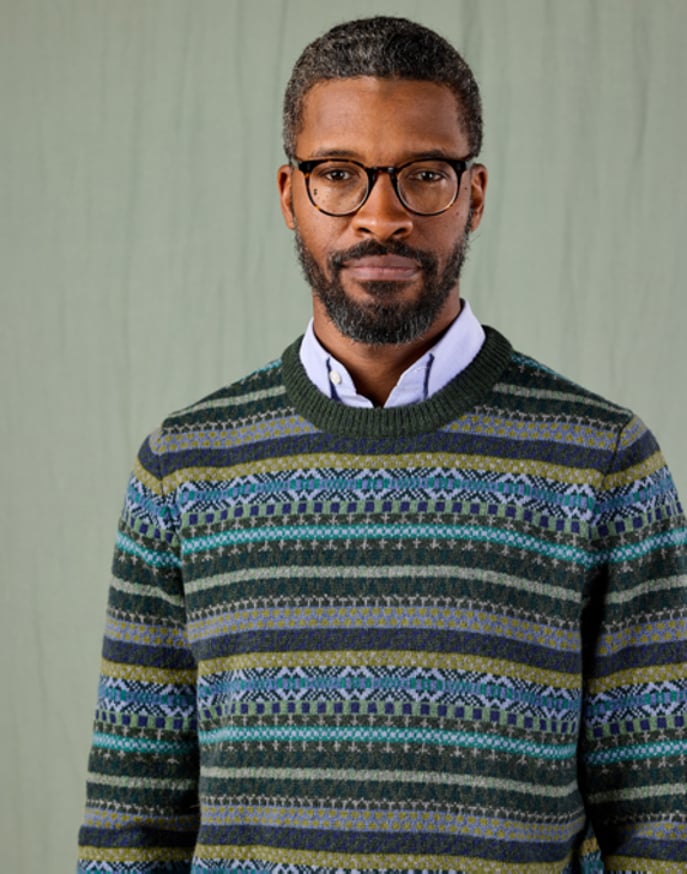 Fair Isle Crew Neck - Green
