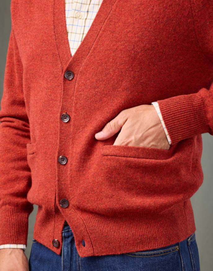 Lambswool Cardigan - Orange