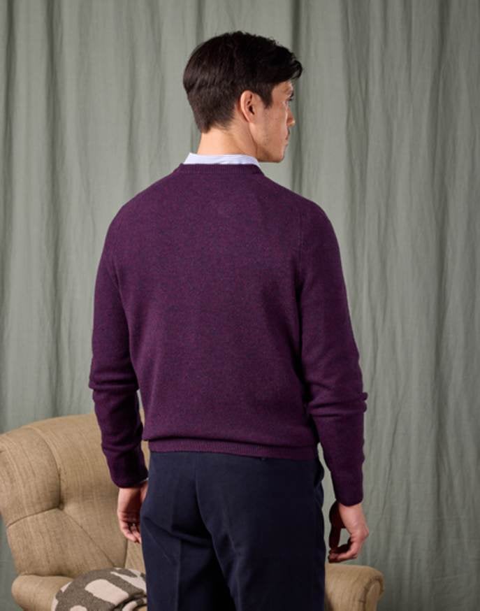Lambswool Crew Neck Jumper - Blackberry